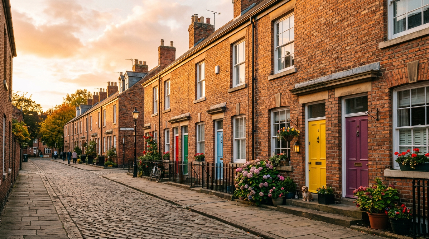 Beautiful row of British houses